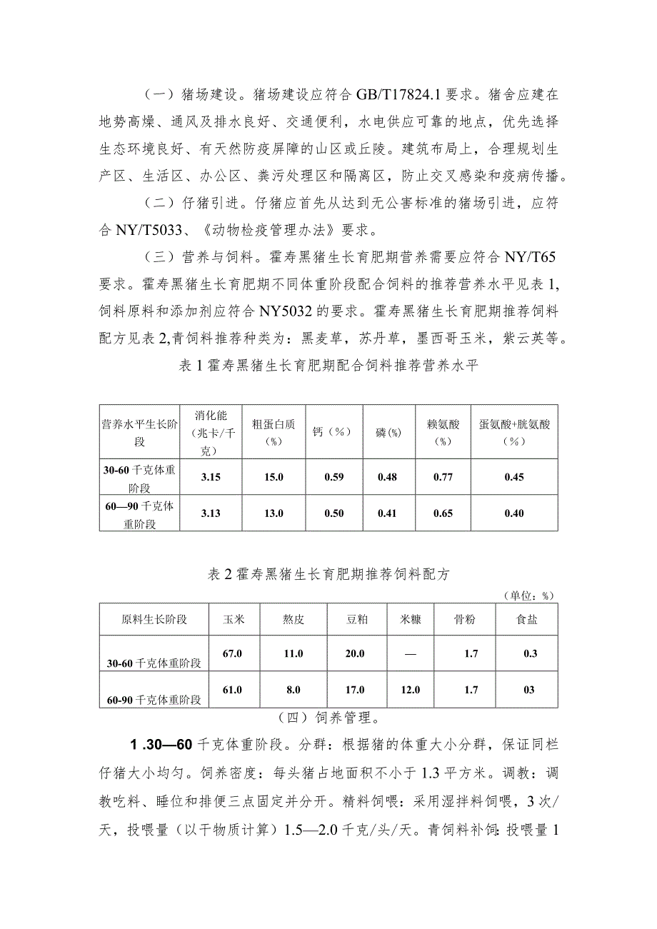 2024年安徽农业主推技术第40项：舍饲条件下霍寿黑猪生长育肥期标准化饲养技术.docx_第2页