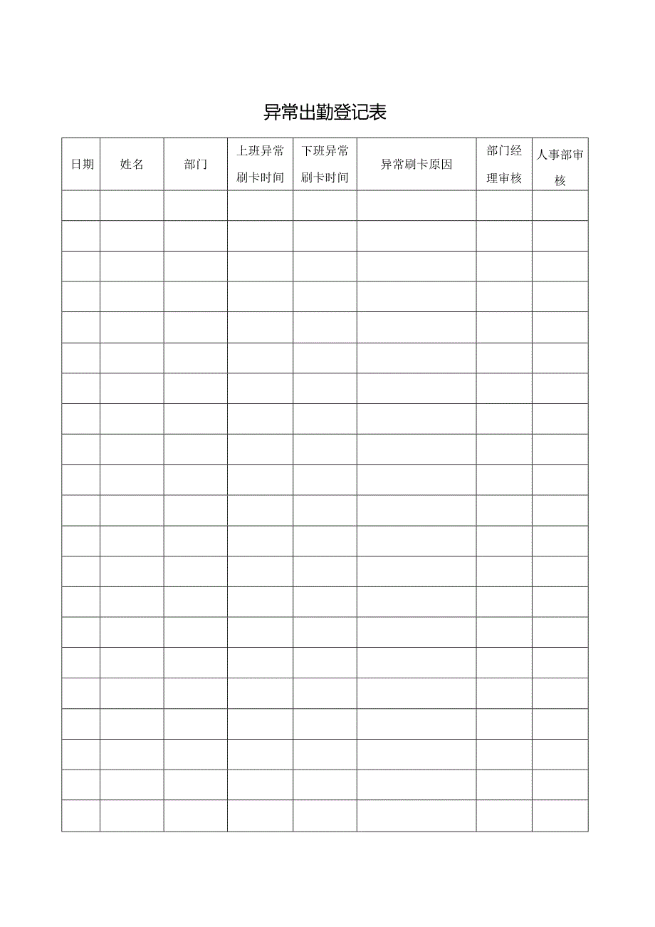 异常出勤登记表.docx_第1页