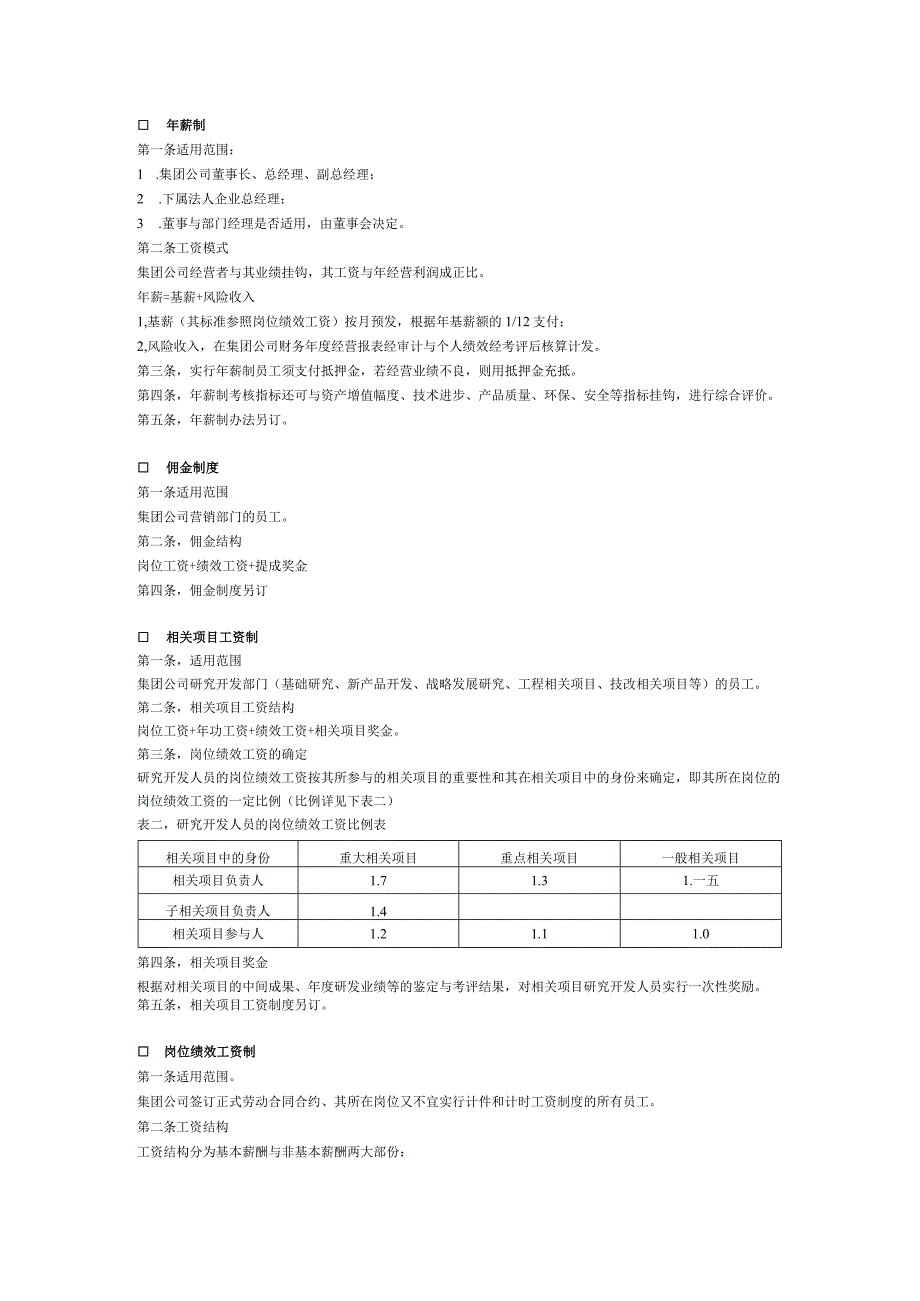 XX企业薪酬制度范文实施细则.docx_第2页