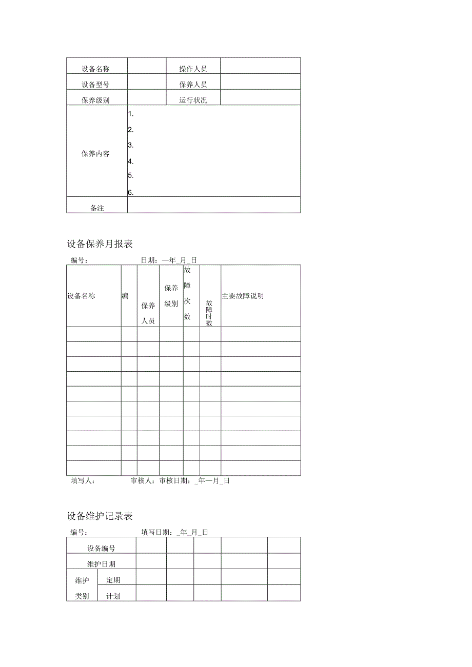 设备日常维护保养管理表格.docx_第3页