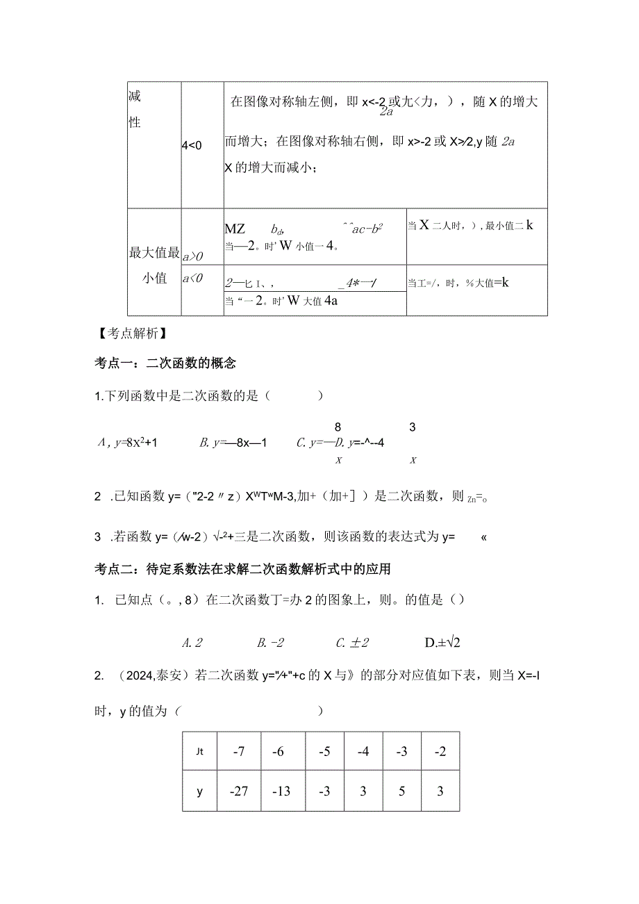 2024二次函数复习专题讲义.docx_第3页