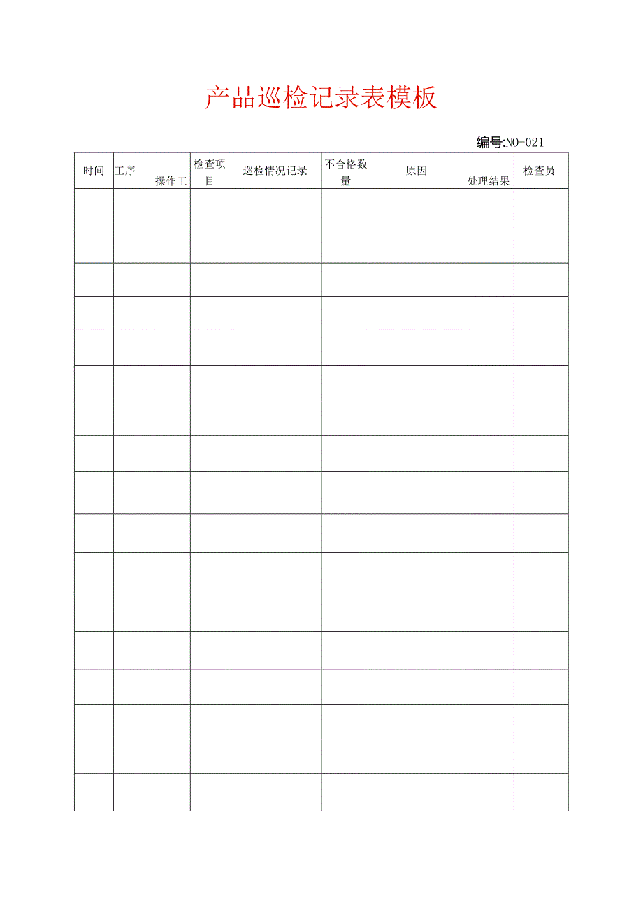 产品巡检记录表模板.docx_第1页