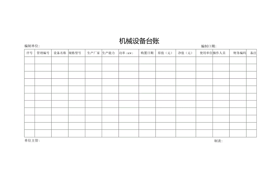 机械设备台账.docx_第1页