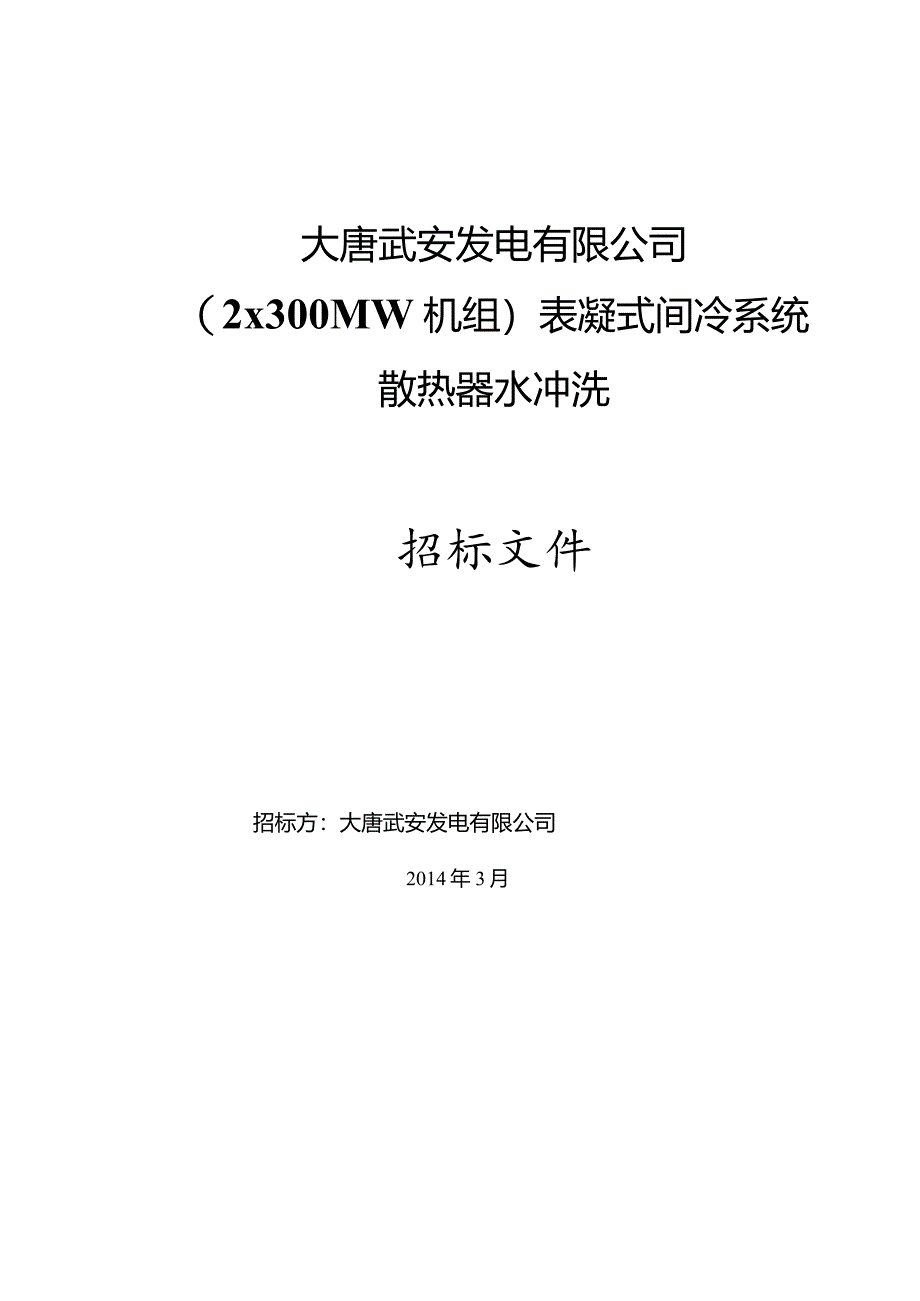 XX发电企业冷塔冲洗招标文件.docx_第1页