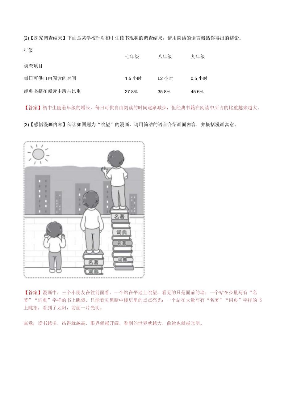 2022-2023学年七年级道德与法治下学期期末备考真题汇编演练（全国通用）七上少年正是读书时综合性学习（知识点+练习）学生版.docx_第2页