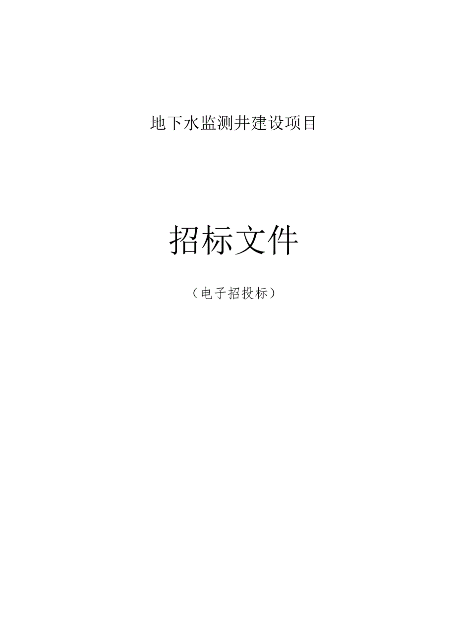 地下水监测井建设项目招标文件.docx_第1页