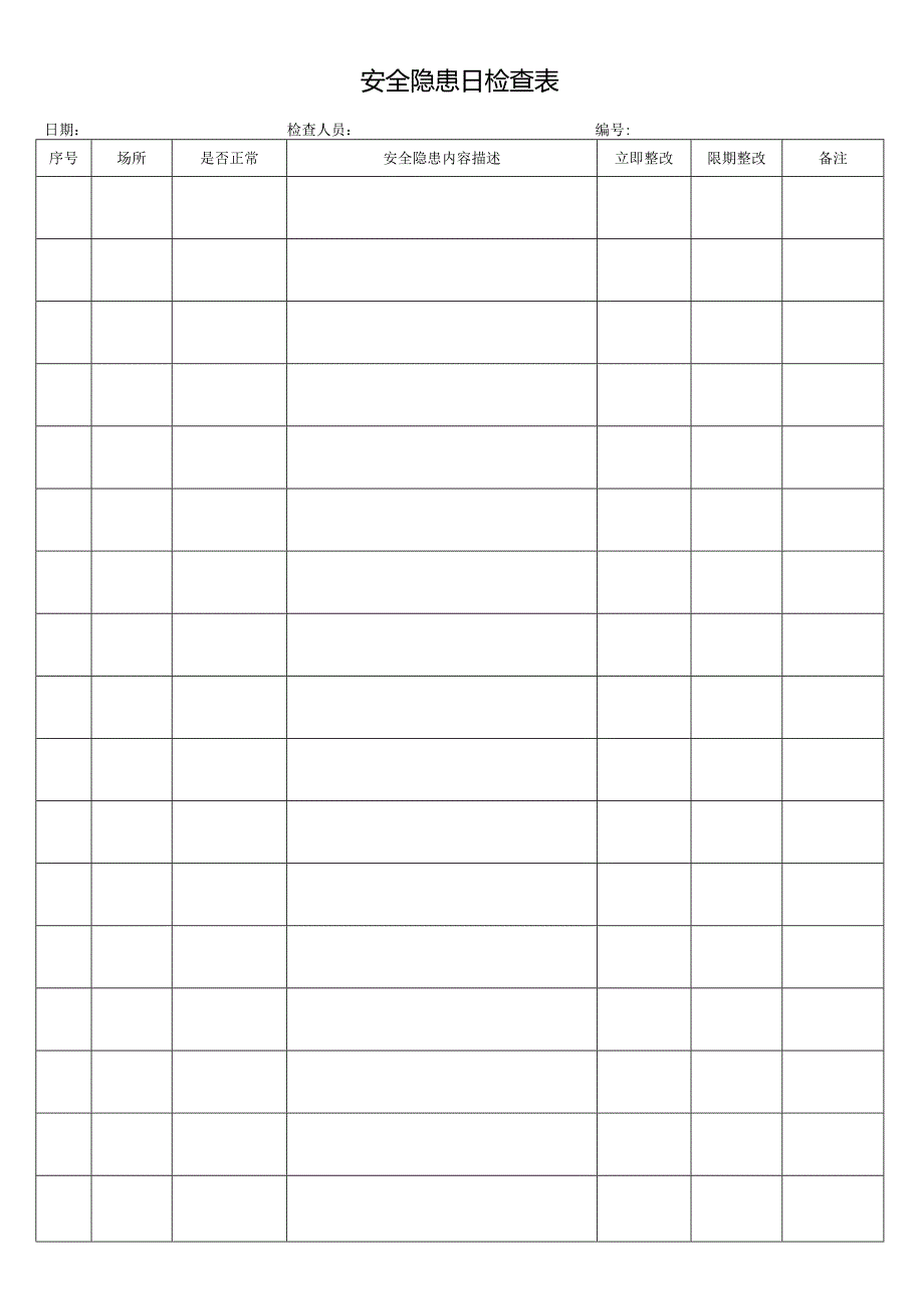 安全隐患日检查表.docx_第1页