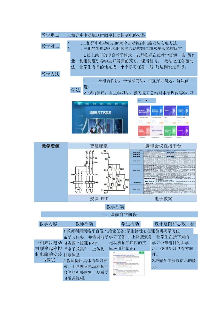 中等职业学校《机床电气线路安装与维修》三相异步电动机延时顺序起动控制电路安装与调试教案.docx_第2页