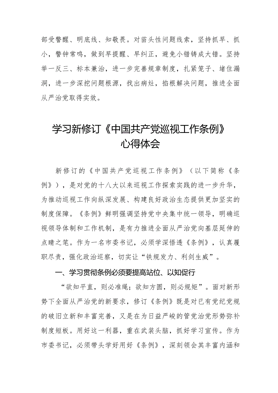 学习2024年新修订中国共产党巡视工作条例的心得体会14篇.docx_第3页