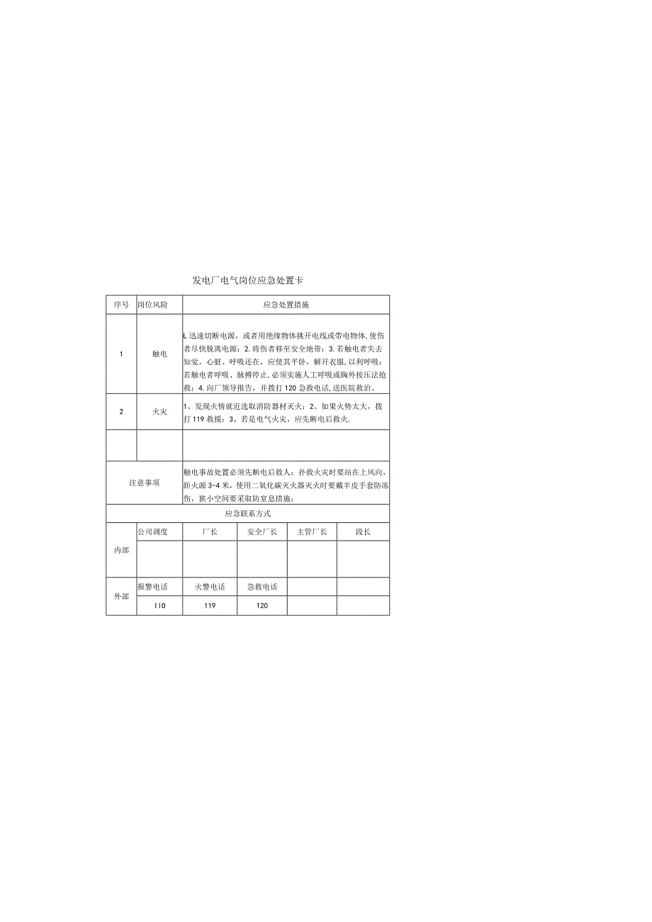 发电厂电气岗位应急处置卡.docx_第2页