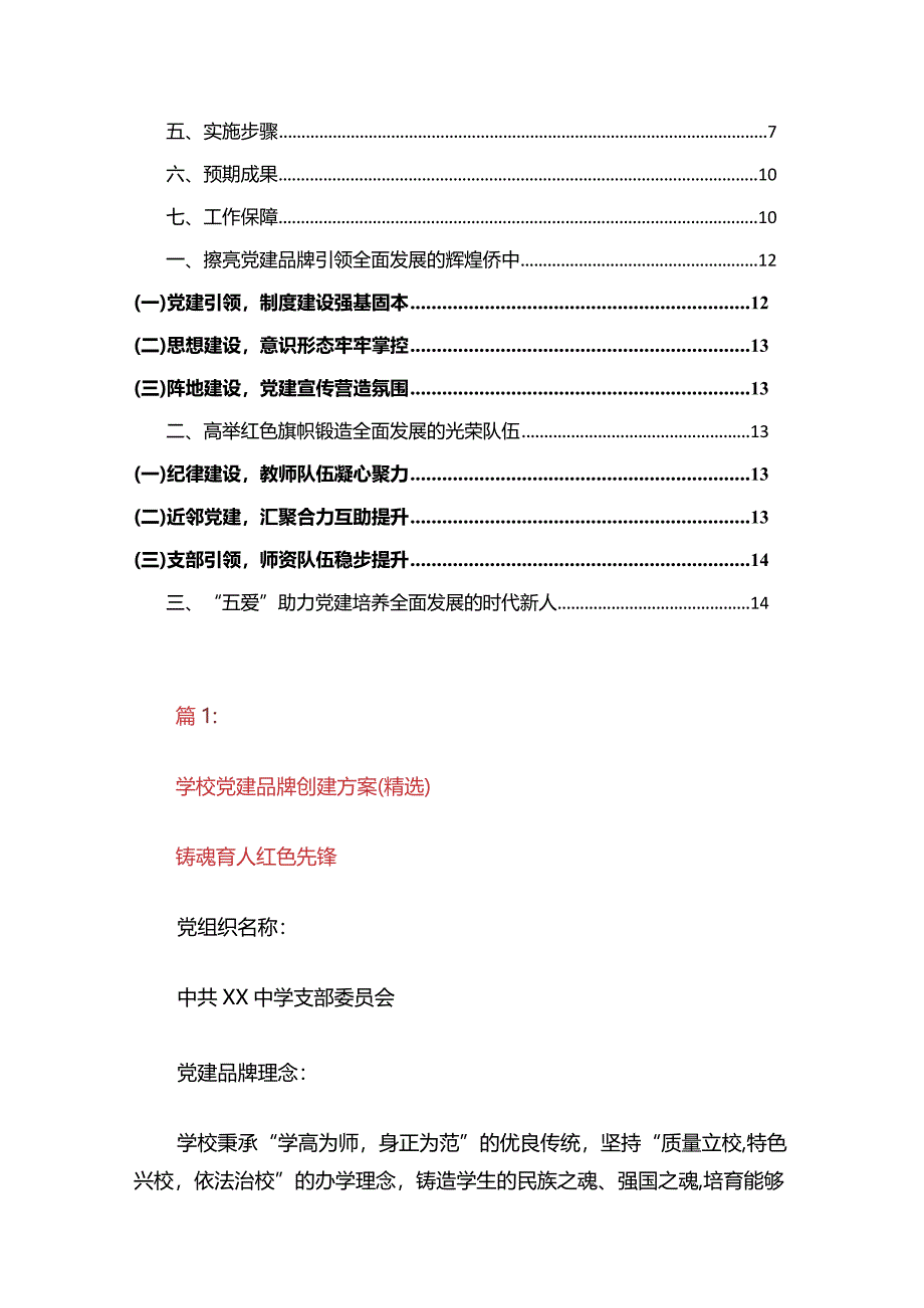 2024学校一校一品党建品牌创建方案（精选）.docx_第2页