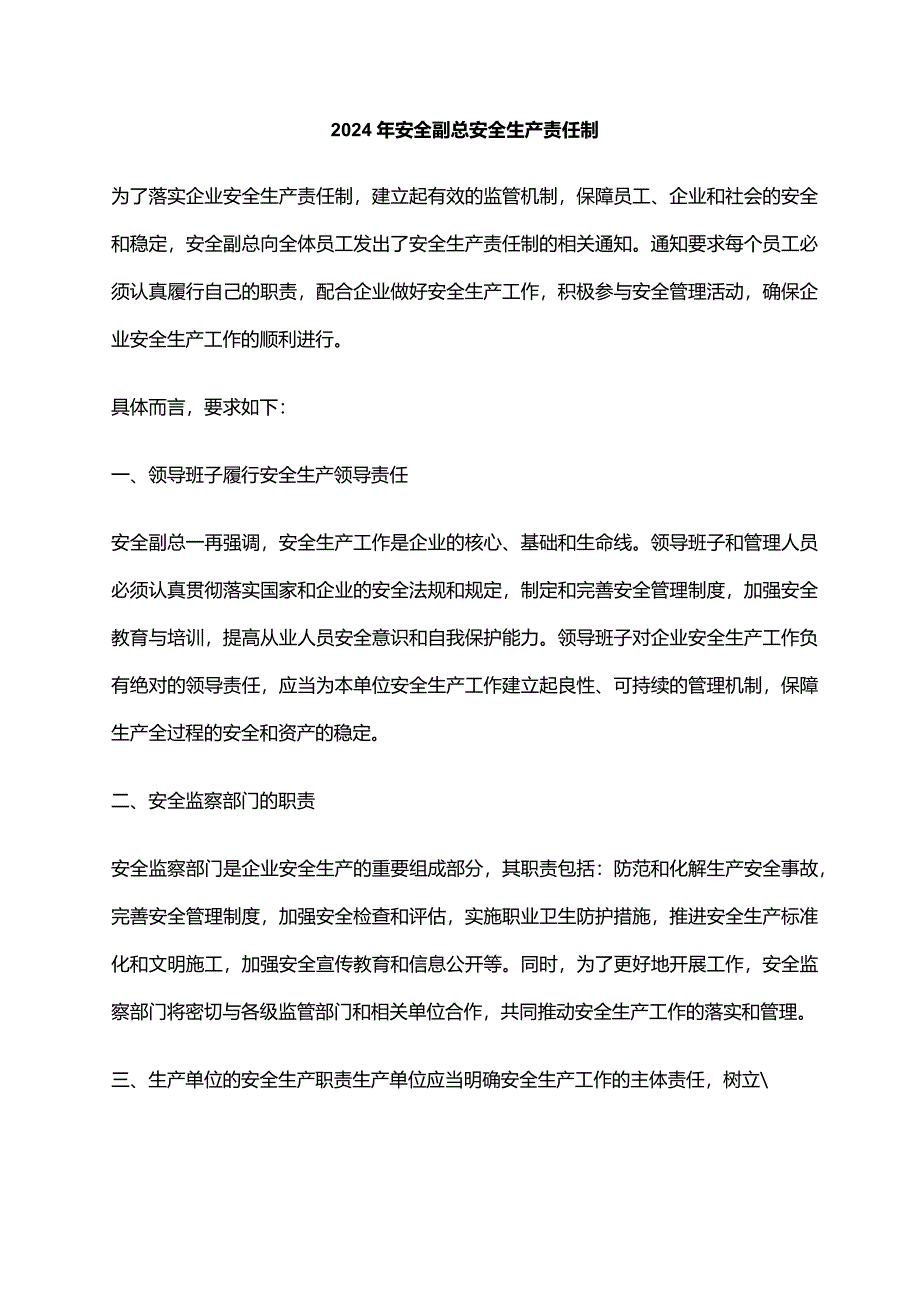 2024年安全副总安全生产责任制.docx_第1页