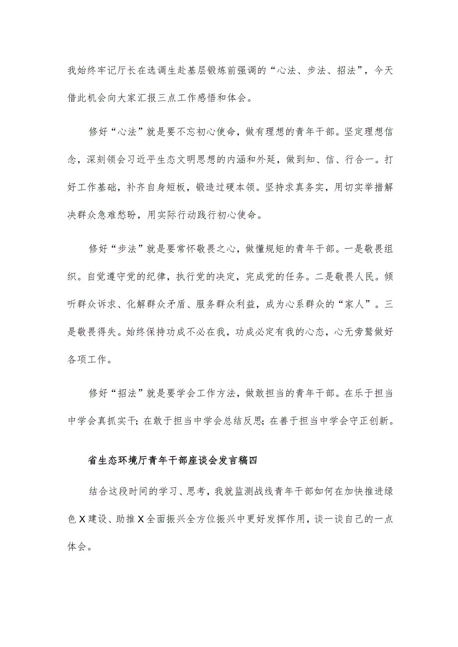 生态环境厅青年干部座谈会发言稿7篇.docx_第3页