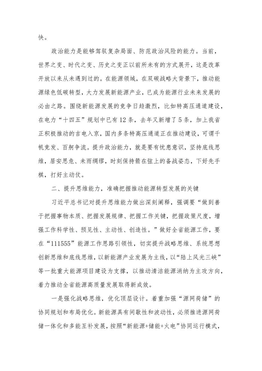 专题党课讲稿提升“三个能力”坚决扛起能源高质量发展重任.docx_第3页