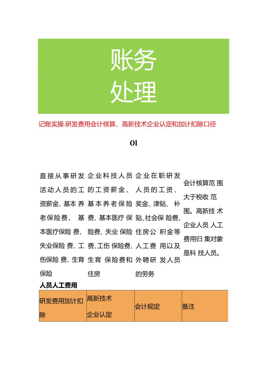 记账实操-研发费用会计核算、高新技术企业认定和加计扣除口径.docx_第1页