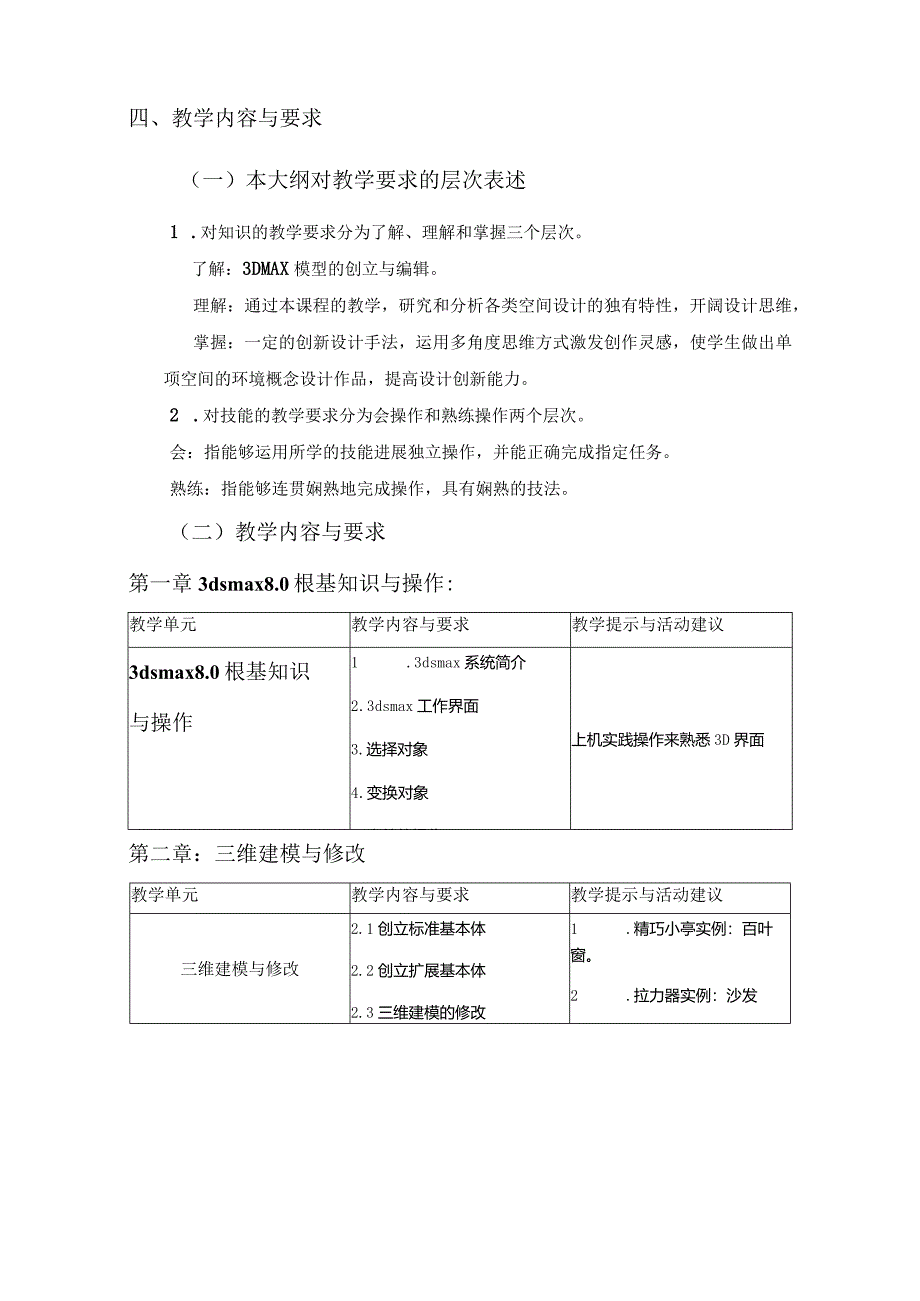 3dsmax8中文版根基与实践教程教学大纲.docx_第2页