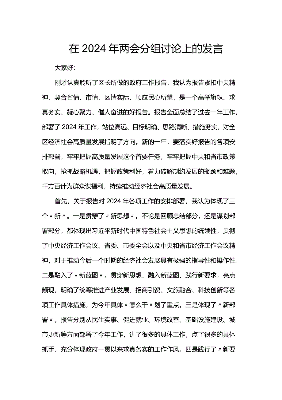 在2024年两会分组讨论上的发言.docx_第1页