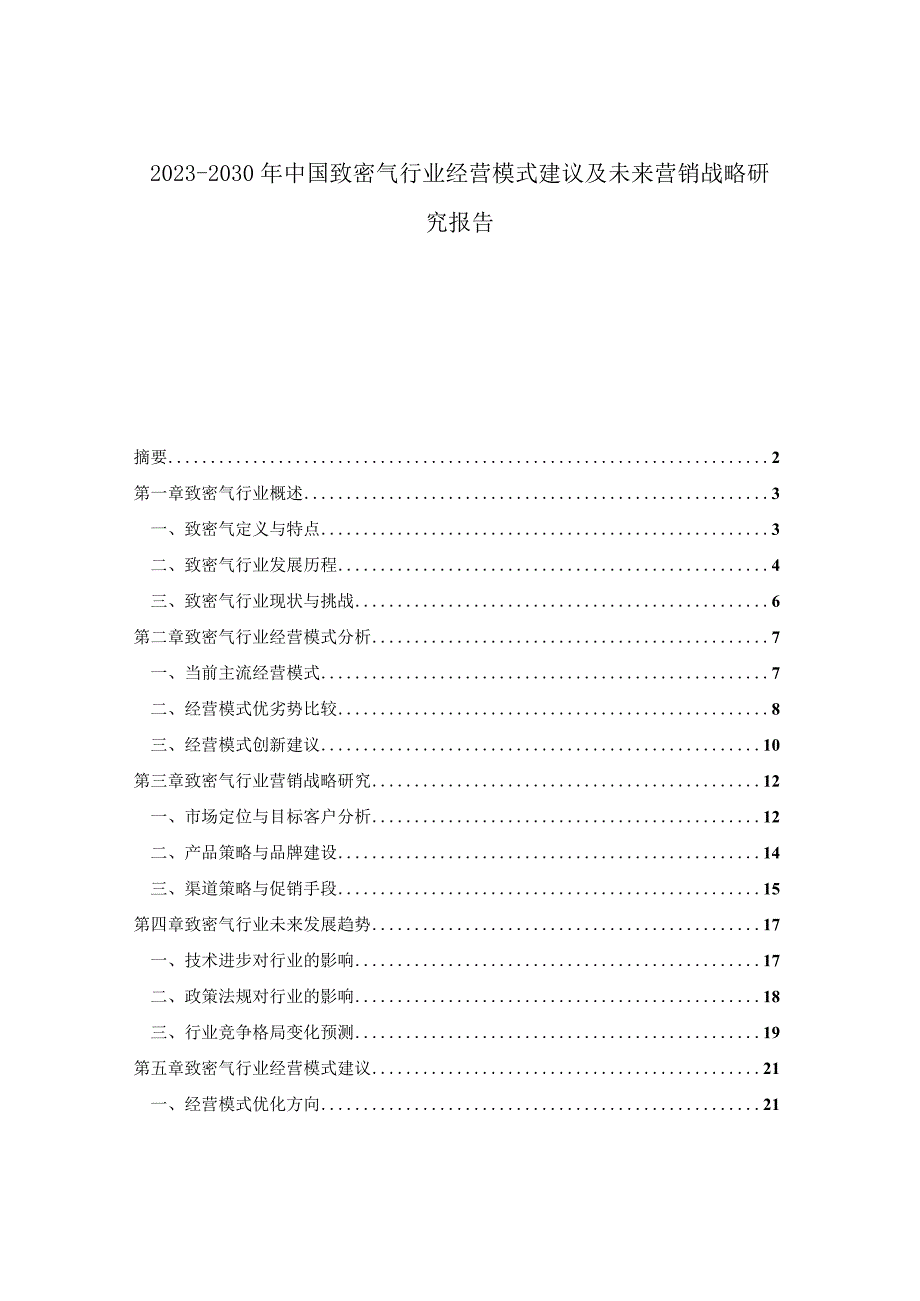 2023-2030年中国致密气行业经营模式建议及未来营销战略研究报告.docx_第1页