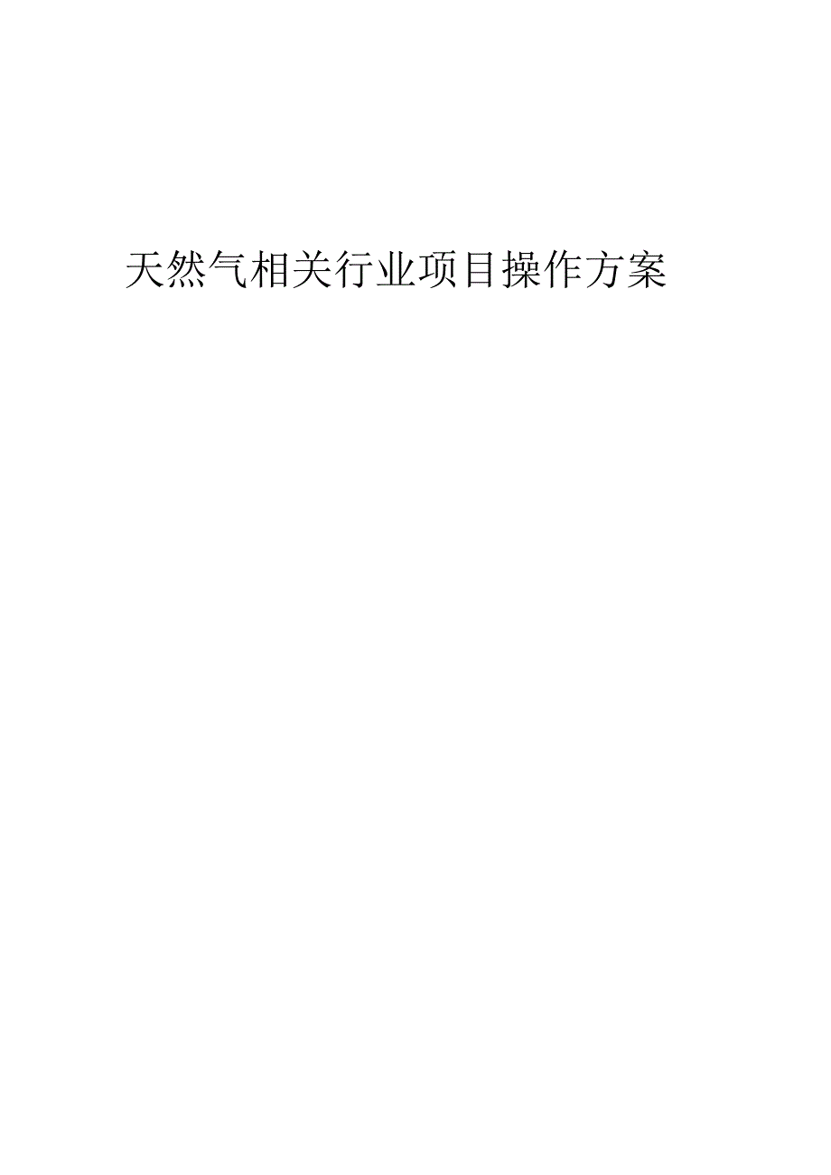 2023年天然气相关行业项目操作方案.docx_第1页