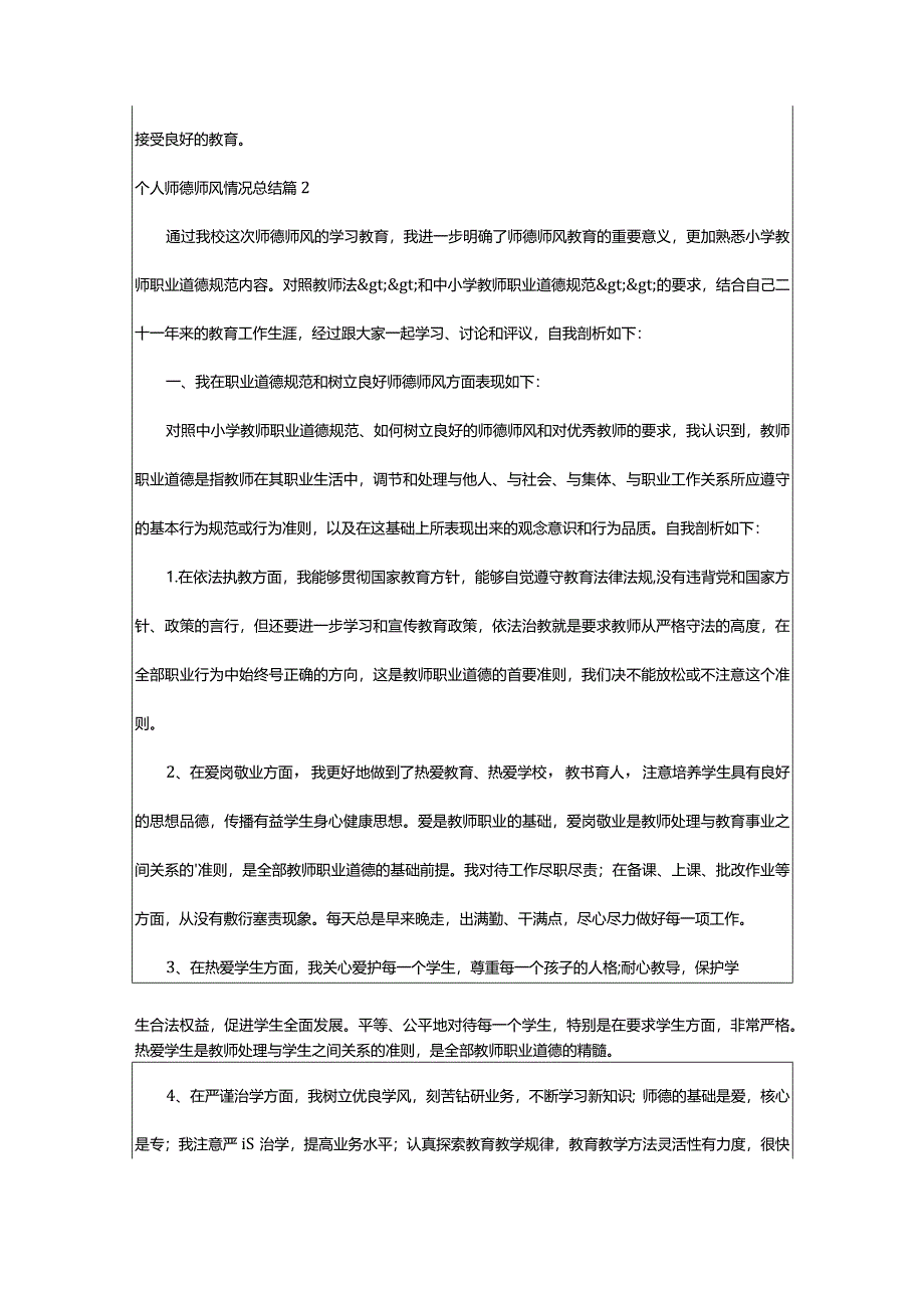 2024年个人师德师风情况总结篇.docx_第2页