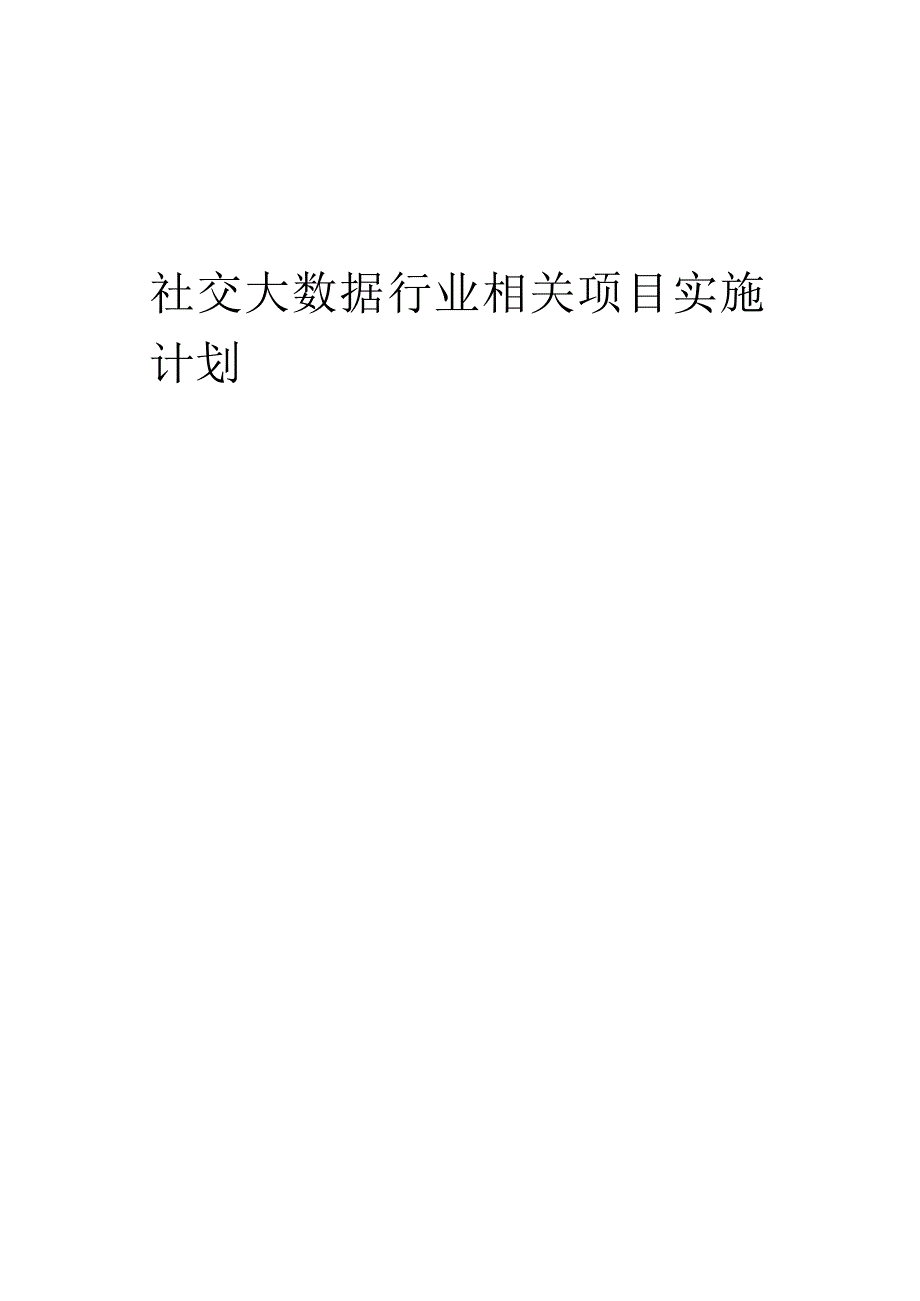 2023年社交大数据行业相关项目实施计划.docx_第1页