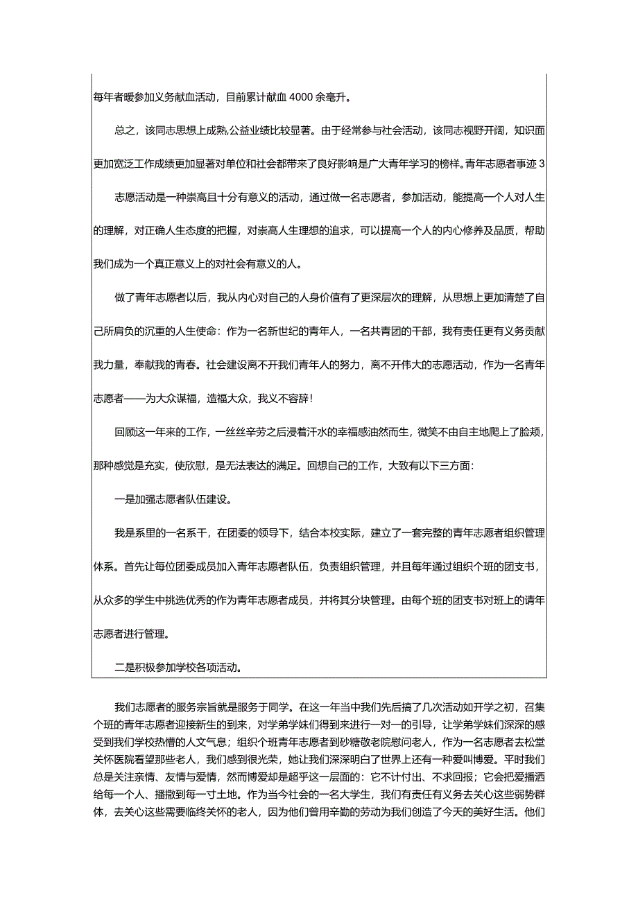 2024年[实用]青年志愿者事迹材料（专题版本）.docx_第2页