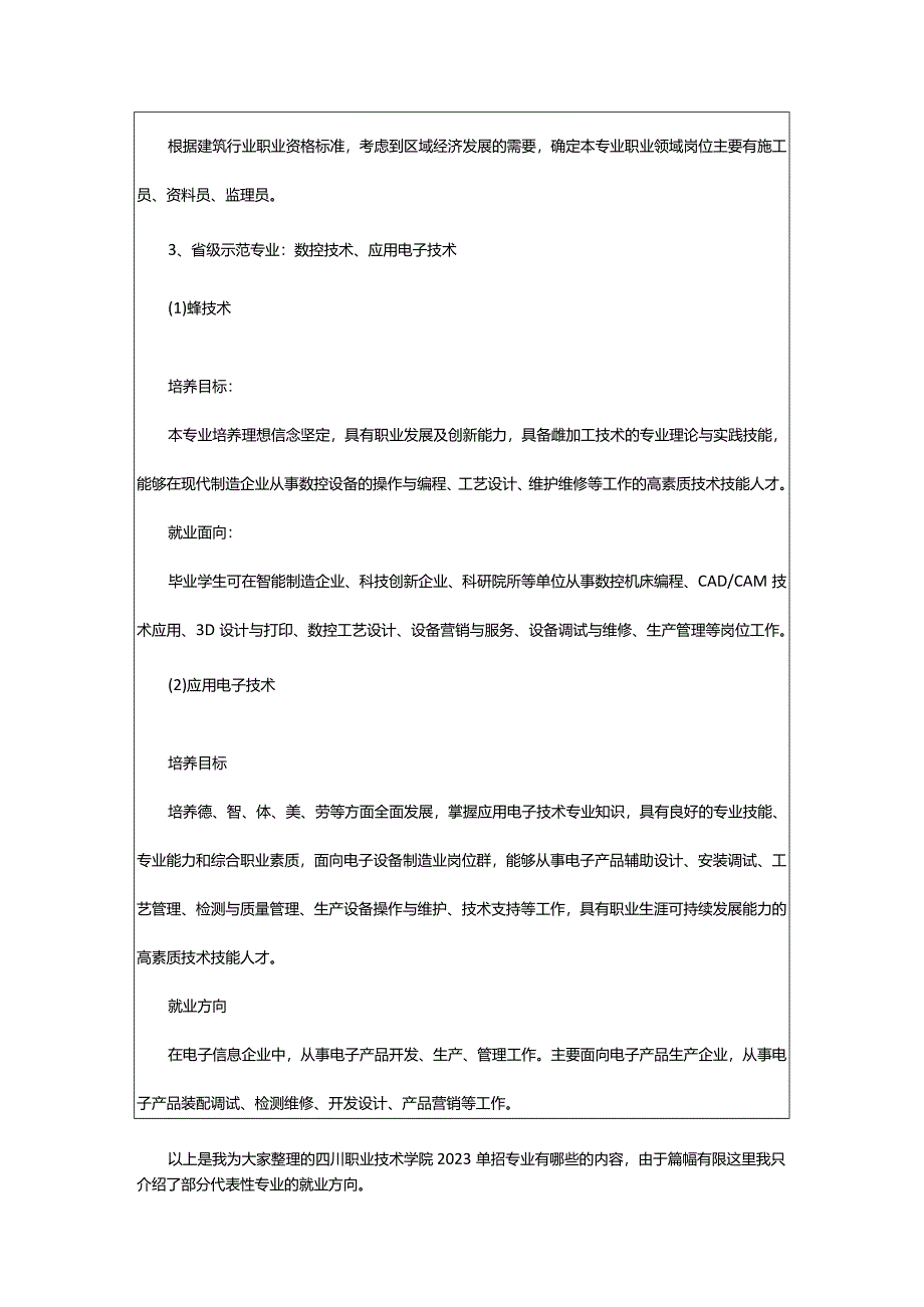 2024年四川职业技术学院2024单招专业有哪些.docx_第3页