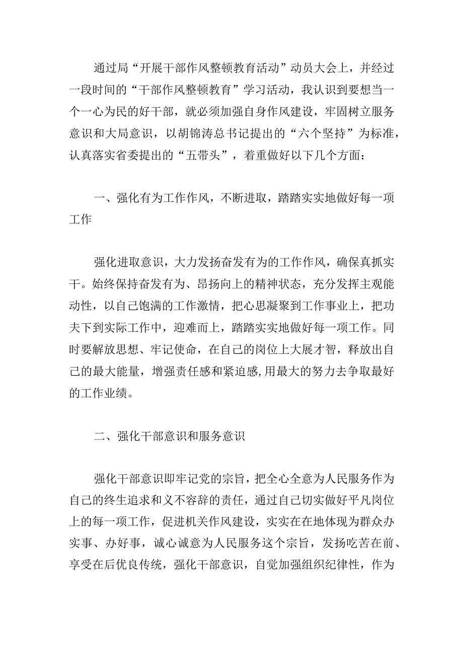 干部作风整顿的心得体会精选三篇.docx_第2页