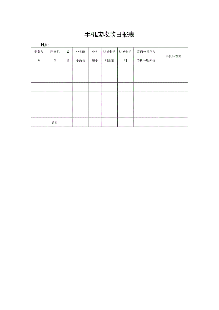 手机应收款日报表.docx_第1页