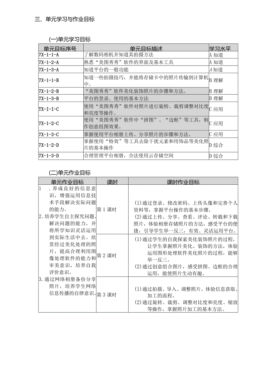 七年级下册《信息技术》《玩转家庭照片》大单元作业设计(优质案例31页).docx_第3页