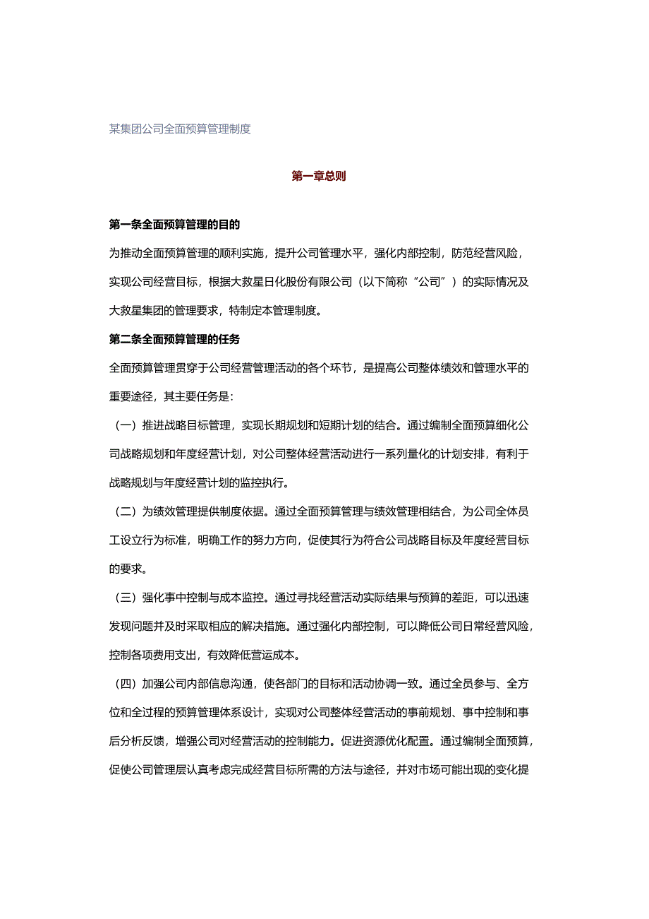 某集团公司全面预算管理制度.docx_第1页