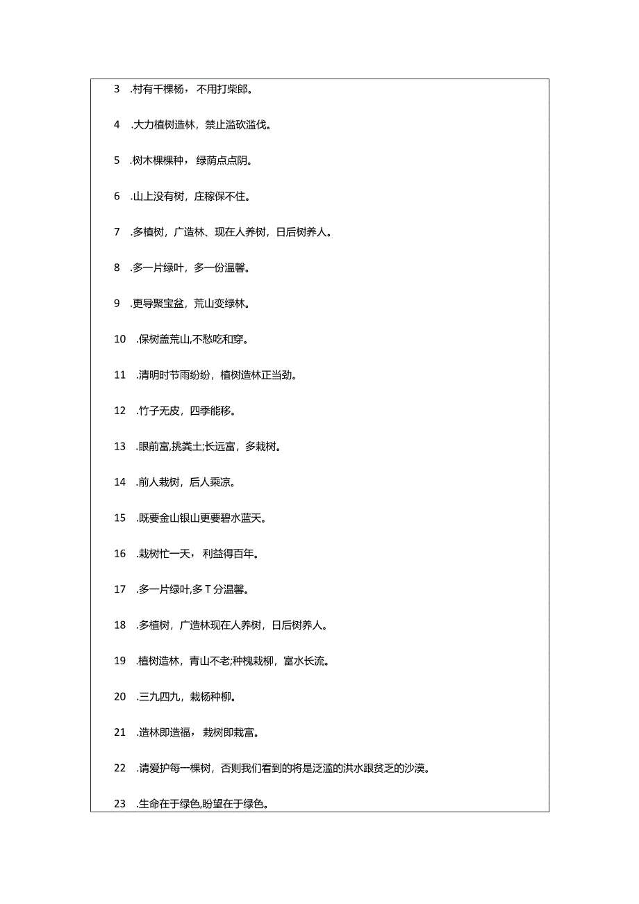 2024年小学生植树节标语-大文斗范文网手机端.docx_第2页