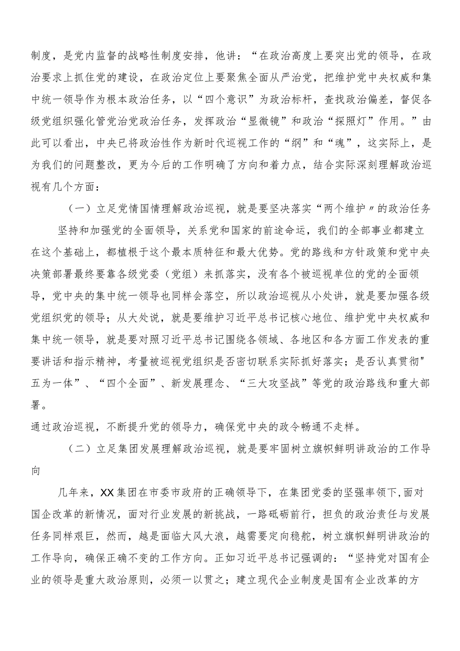 （十篇汇编）2023年有关巡视整改专题民主生活会对照检查剖析发言提纲.docx_第2页