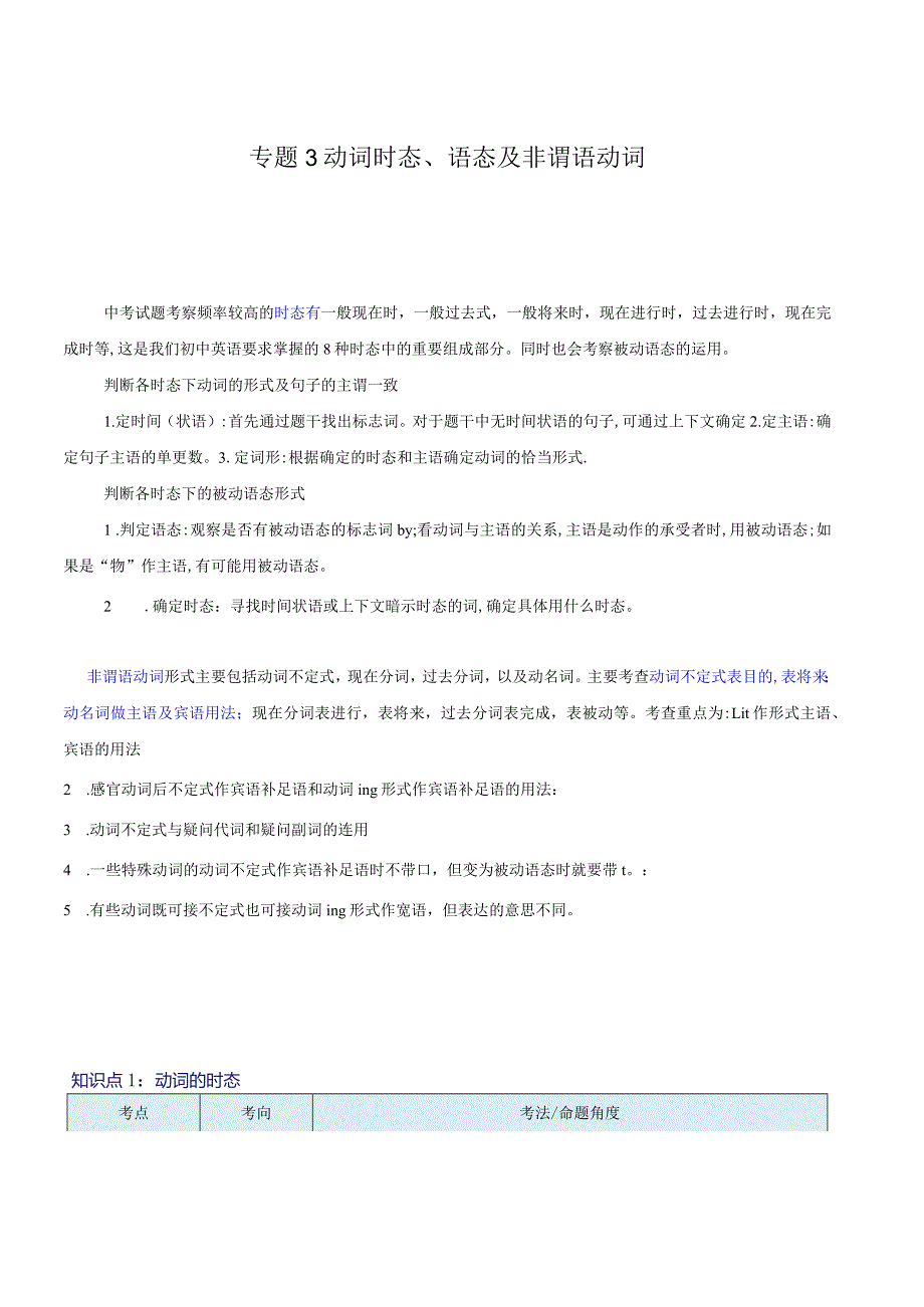 重难点03动词时态、语态及非谓语动词（原题版）.docx_第1页