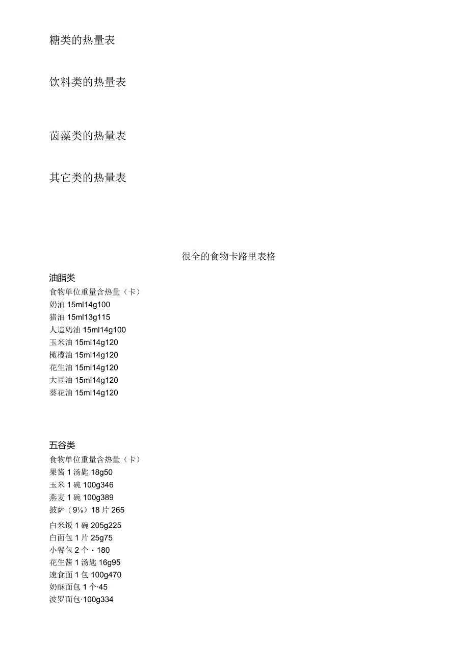 常见食物热量表(三合一版本).docx_第2页