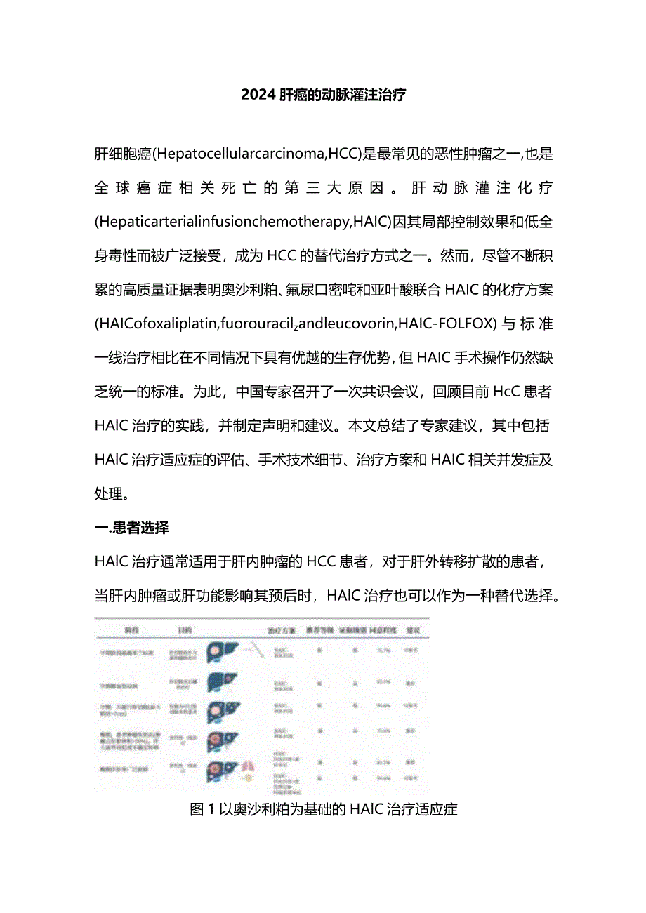 2024肝癌的动脉灌注治疗.docx_第1页