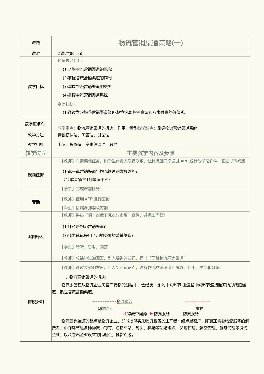 《物流营销实务》教案第18课物流营销渠道策略（一）.docx_第1页