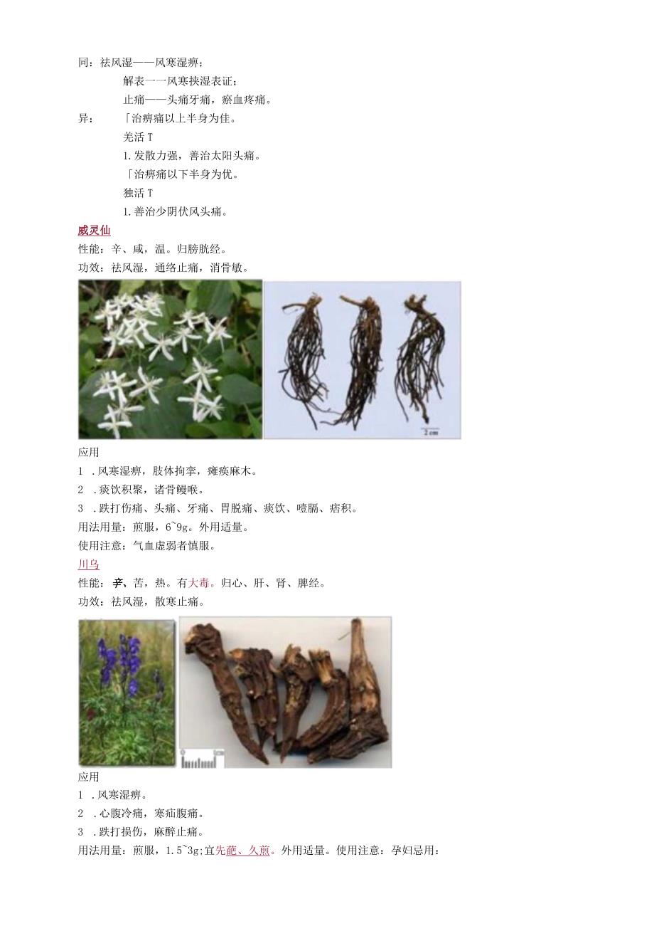 中医内科主治医师资格笔试基础知识考点解析(21)：祛风湿药.docx_第3页