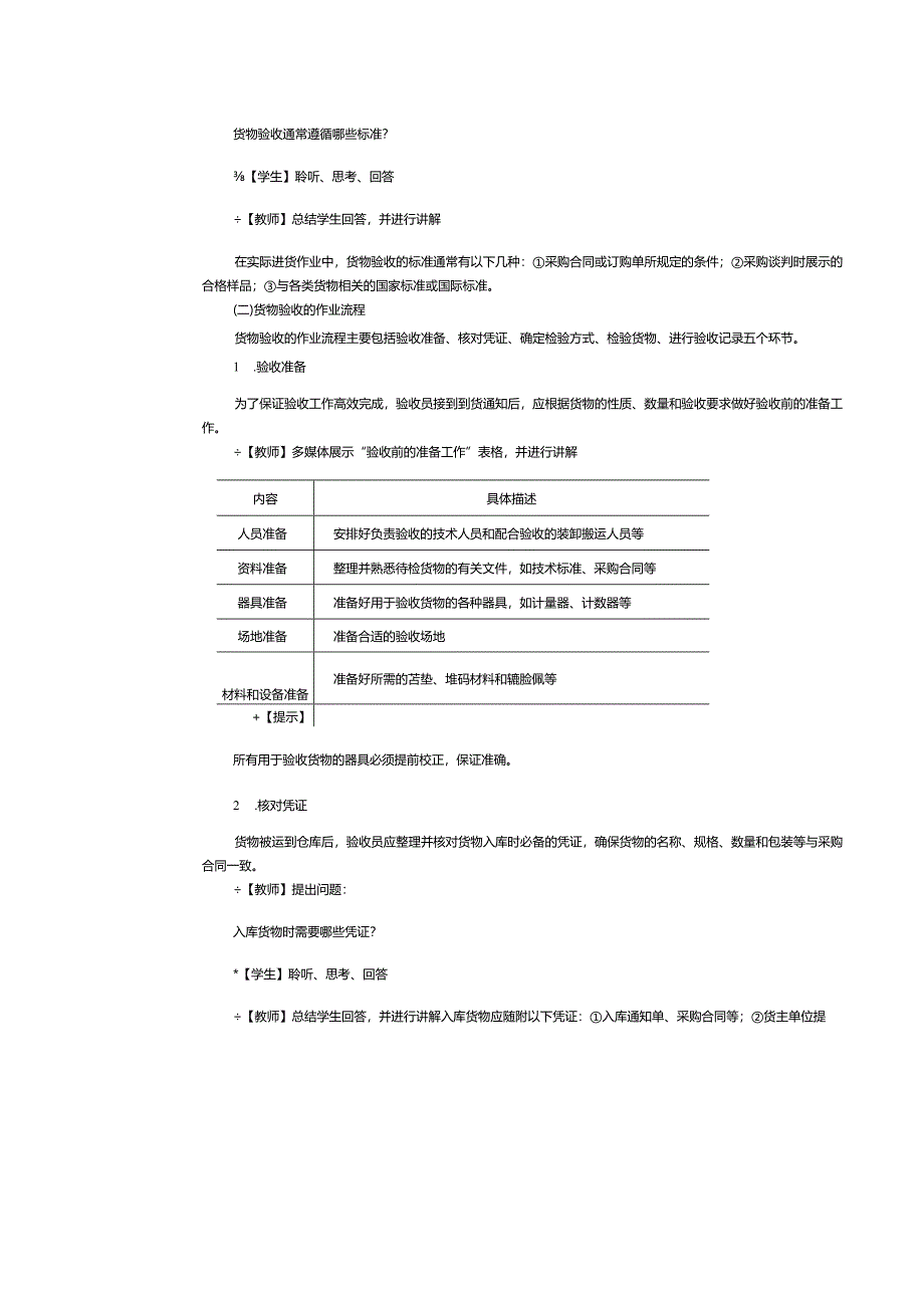 《配送中心运营管理实务》教案第8课掌握进货作业管理（二）.docx_第2页