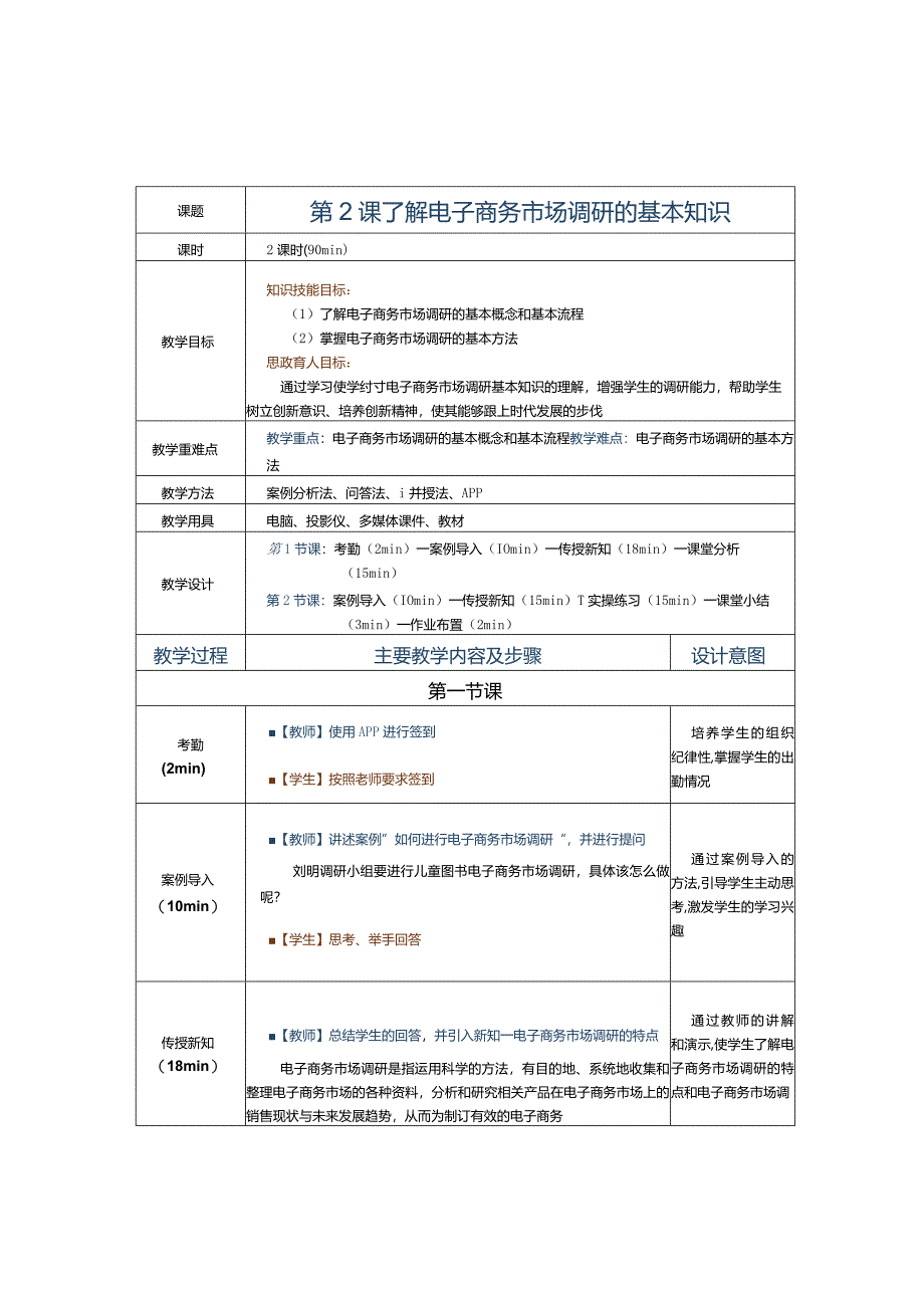 《电子商务运营实务》教案第2课了解电子商务市场调研的基本知识.docx_第1页