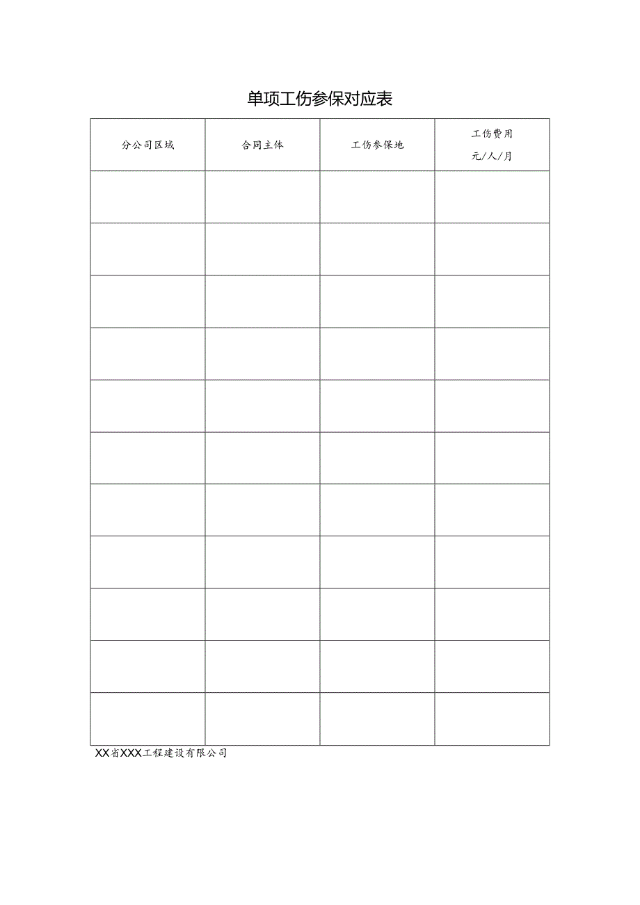 单项工伤参保对应表.docx_第1页