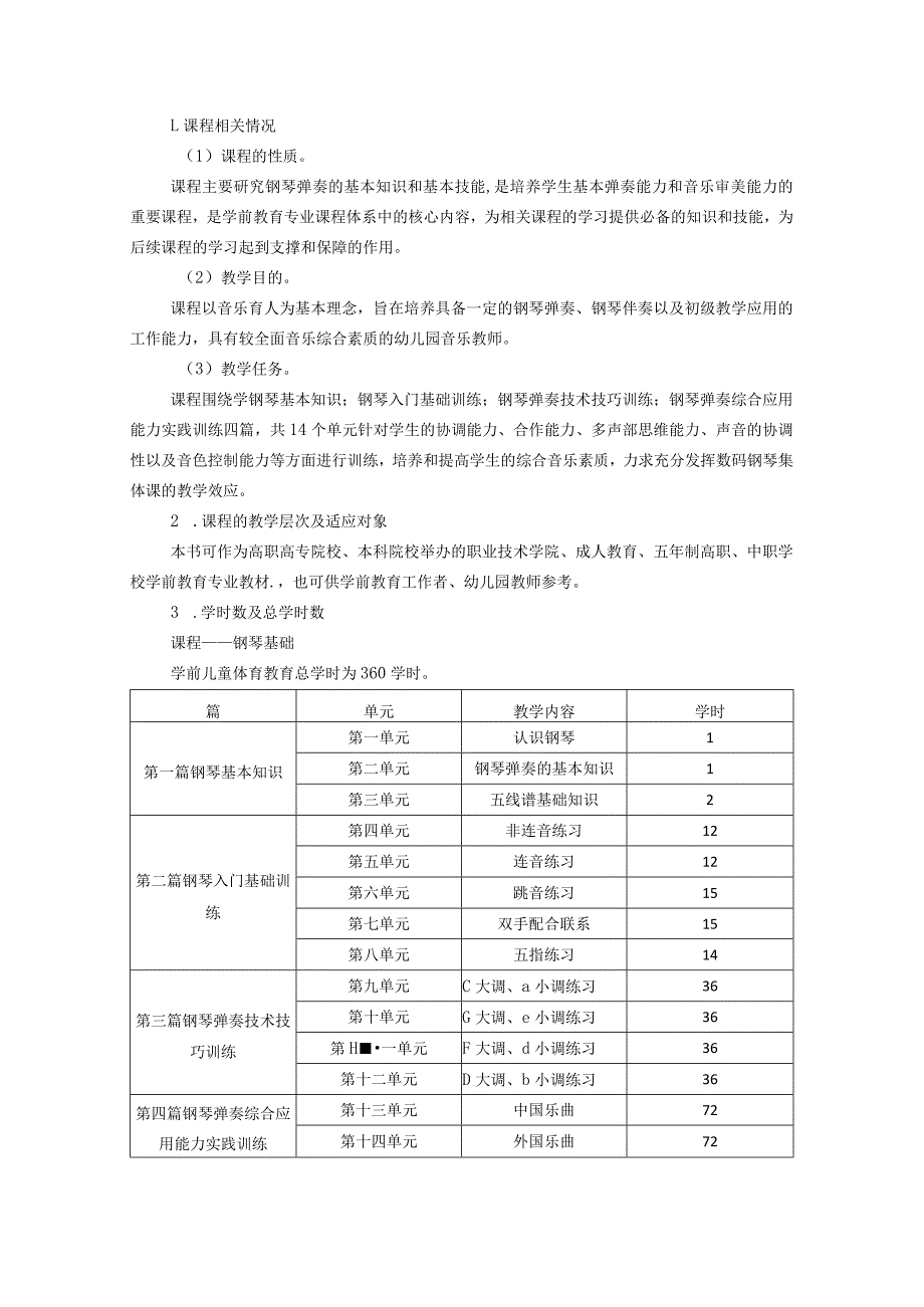 《钢琴基础》课程标准.docx_第1页