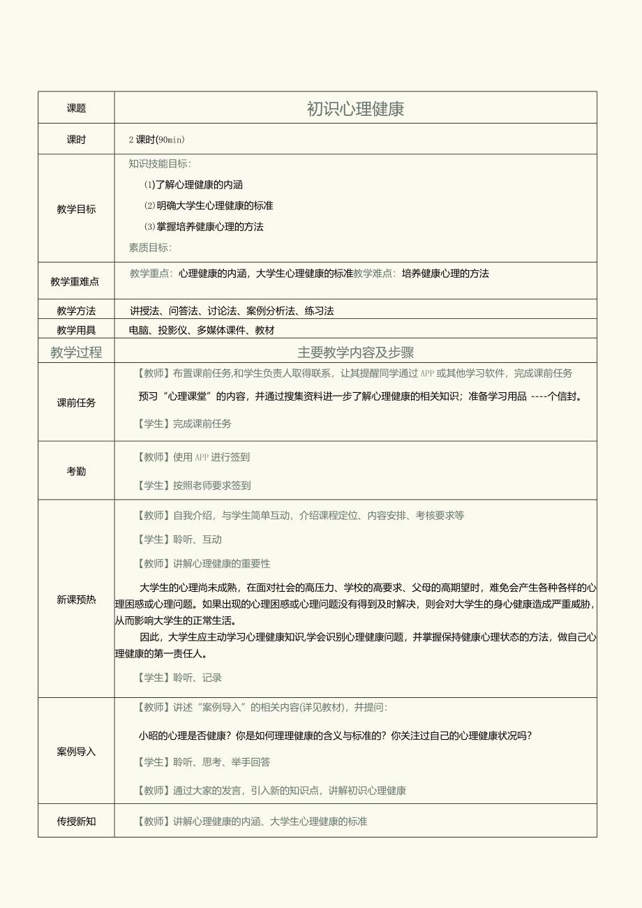 《高职大学生心理健康》教案第1课初识心理健康.docx_第2页