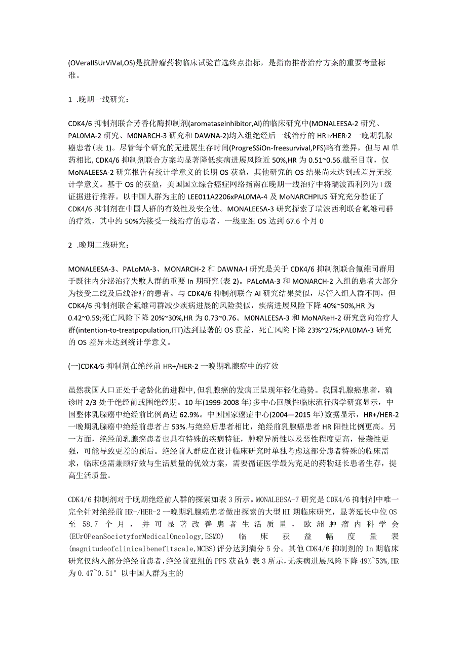 最新CDK46抑制剂治疗HR阳性HER-2阴性乳腺癌临床应用专家共识要点.docx_第2页