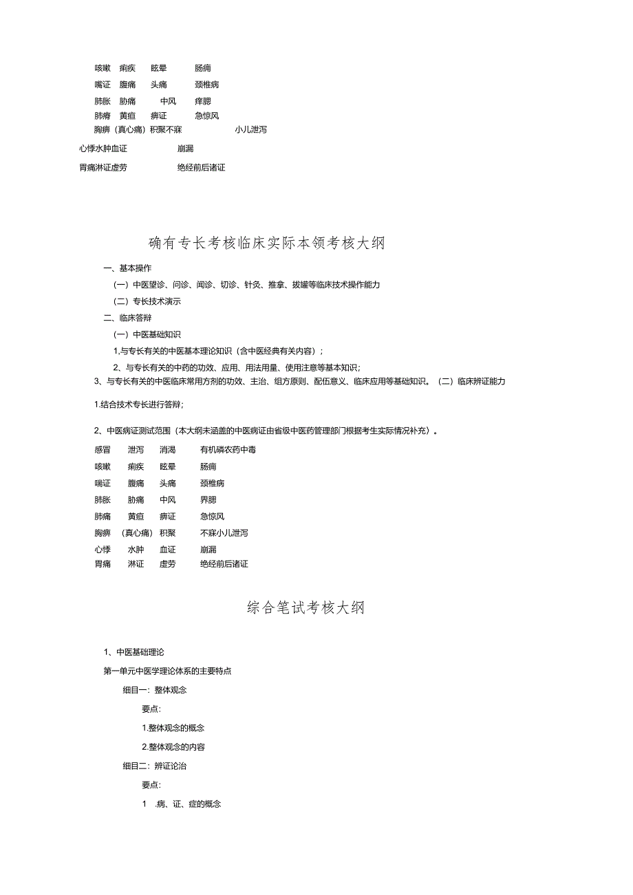 中医医学出师考核和确有专长考核大纲.docx_第2页