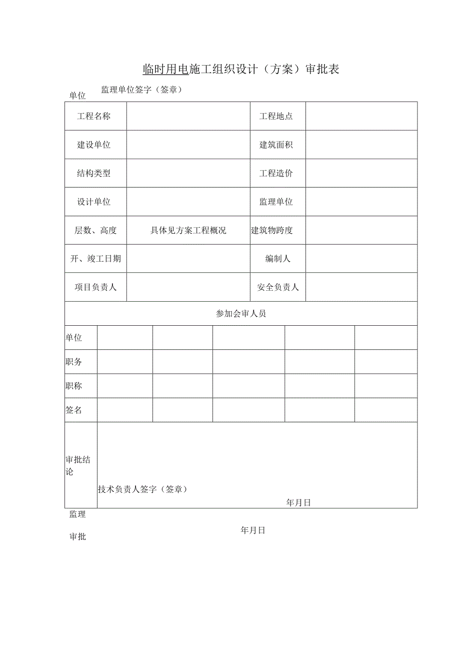 临时用电施工组织设计（方案）审批表.docx_第1页