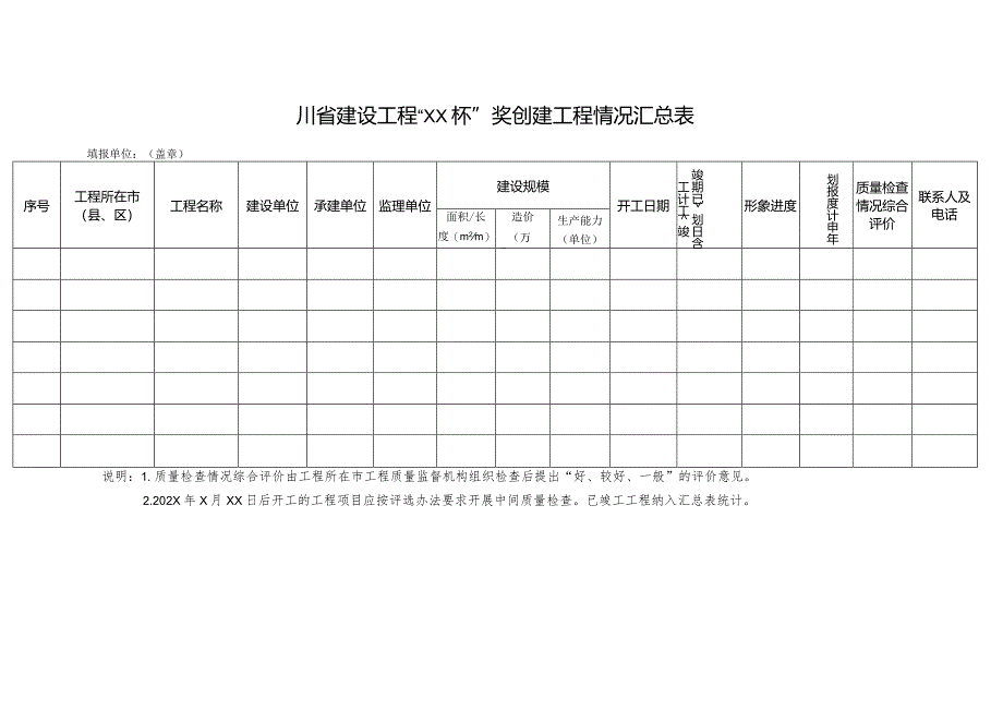 建设工程“XX杯”奖创建工程情况汇总表.docx_第1页