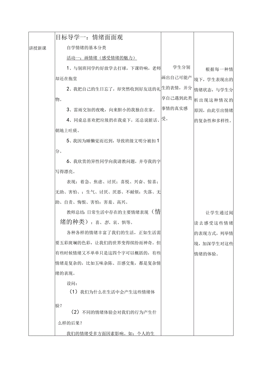 七下道德与法治青春的情绪教学设计.docx_第2页