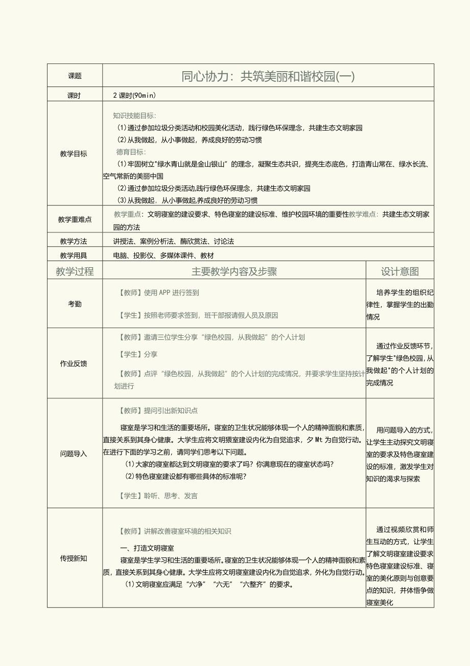 《新时代劳动教育教程》教案第8课同心协力：共筑美丽和谐校园（二）.docx_第1页