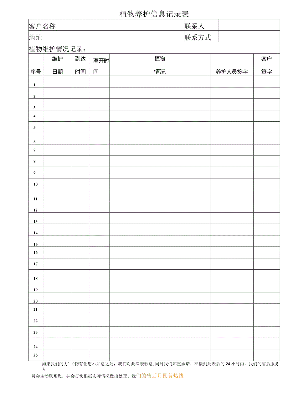 植物养护信息记录表.docx_第1页